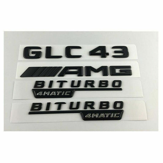Black GLC43 AMG BITURBO 4MATIC Trunk Fender badge for Mercedes-Benz
