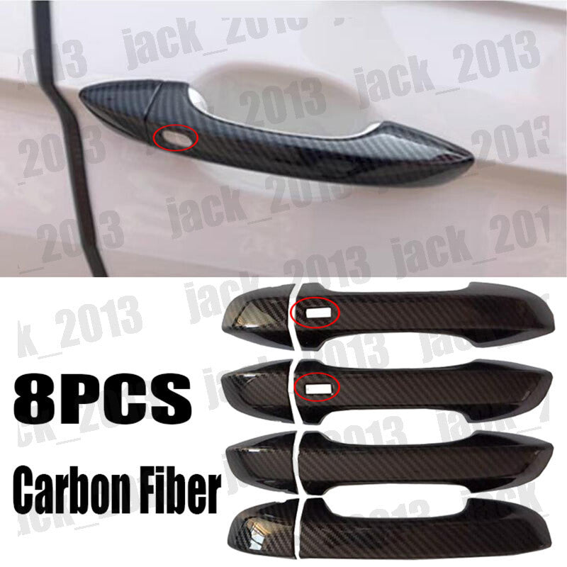 Carbon fibre Door Handle Cover Trim Overlay Cap for Volkswagen for Tiguan 2017-2021