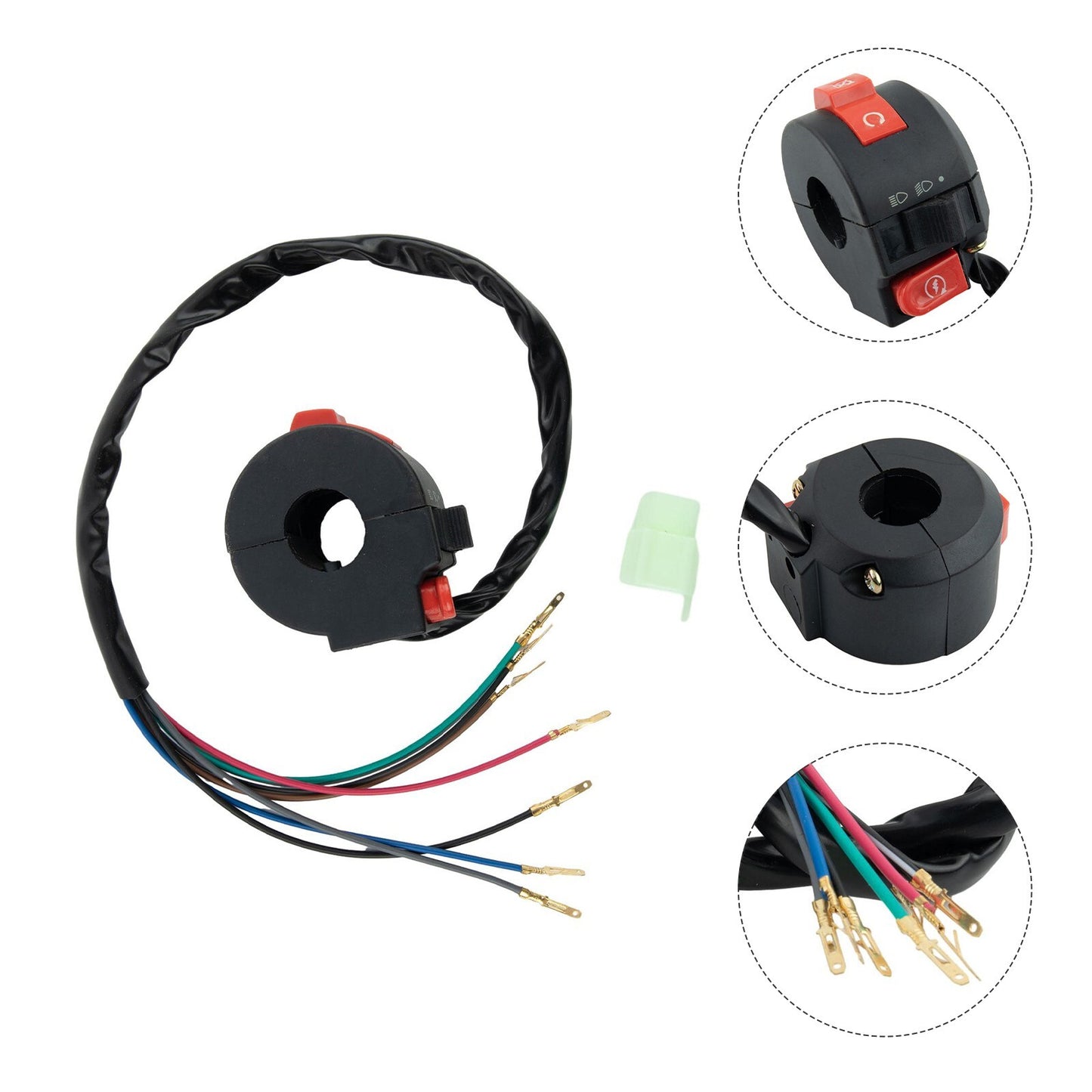 For Coolster 70cc 110cc ,125cc Start 7-Pin Male Kill Fits 7/8 Handlebar