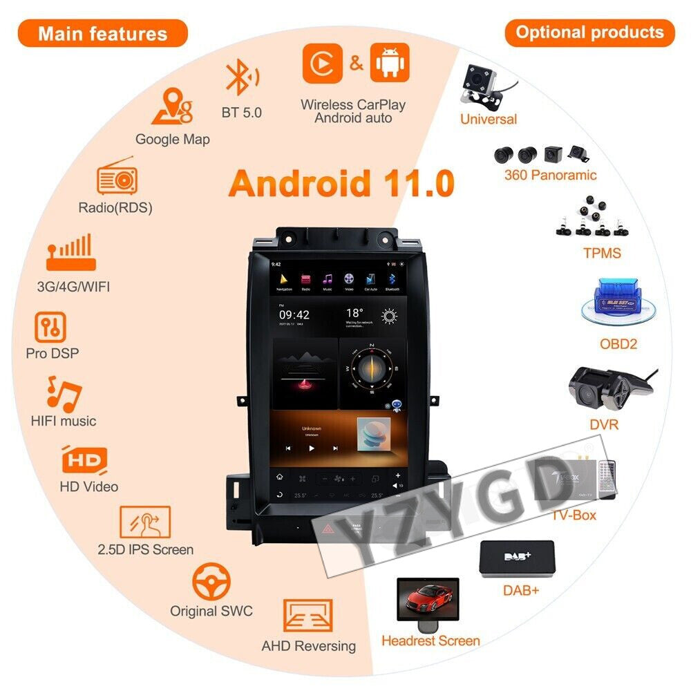Android for Ford Taurus 2010-2018 Carplay Car Radio Stereo Receiver 64GB Screen