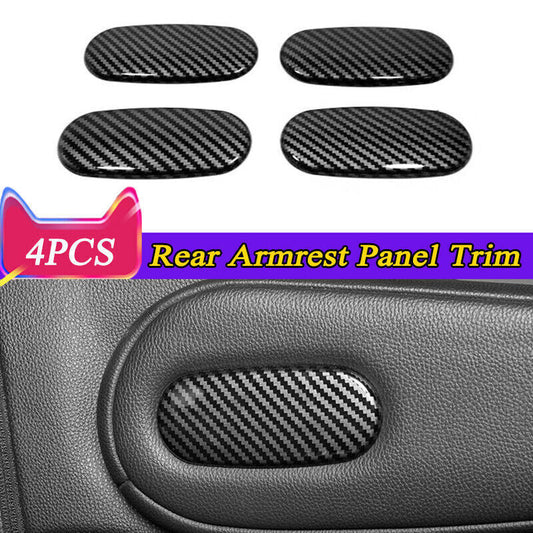 4P Carbon Fiber Look Rear Row for Seat Armrest Cover Trim for Toyota for Sienna 2021-24