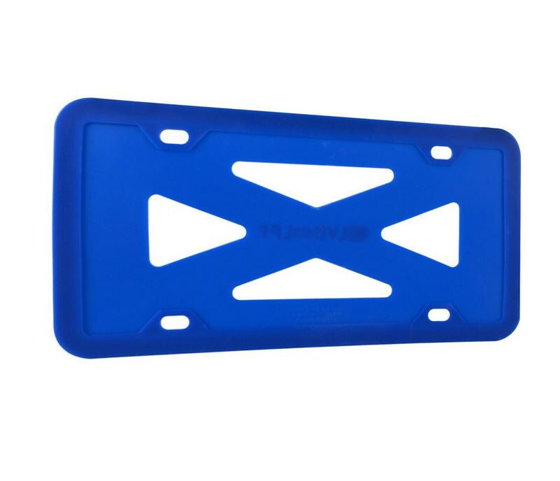 1 piece of car license plate frame cover cap for trunk, blue silicone, suitable for Volvo