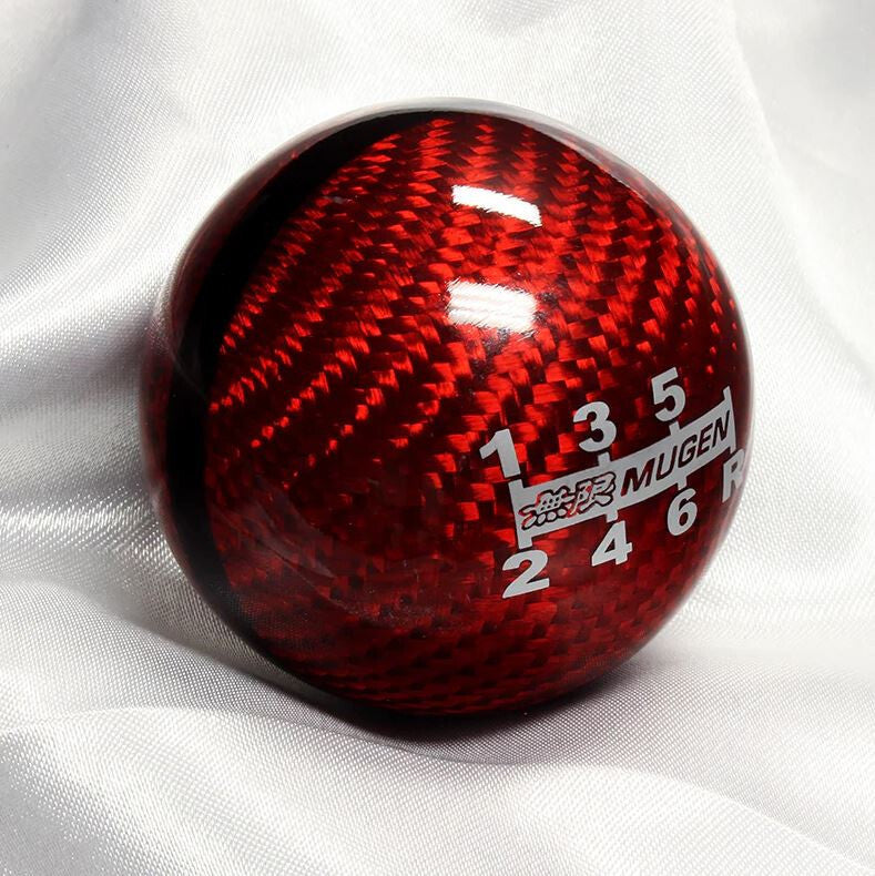 Car Shift Knob 6-speed Mugen Red Carbon Fiber 1.50 Line for Honda for Acura