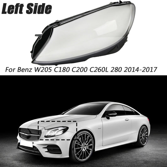 Driver's headlight lens cover suitable for Mercedes-Benz W205, C180, C200, C260L/280/300 (2014-2017)