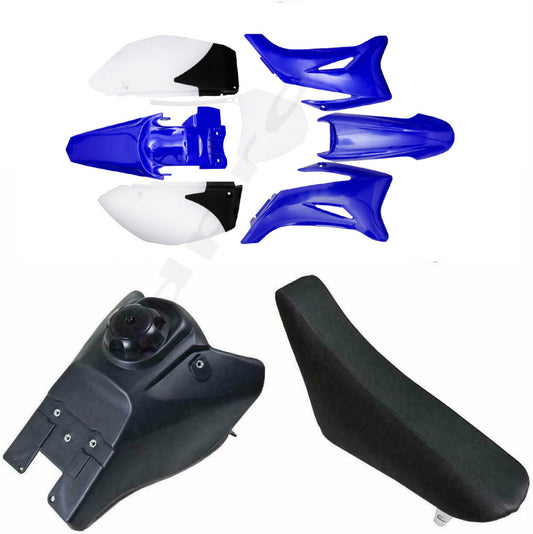 High- for seat airbox with blue plastic mudguards for Yamaha TTR110 motorcycle/motocross bike