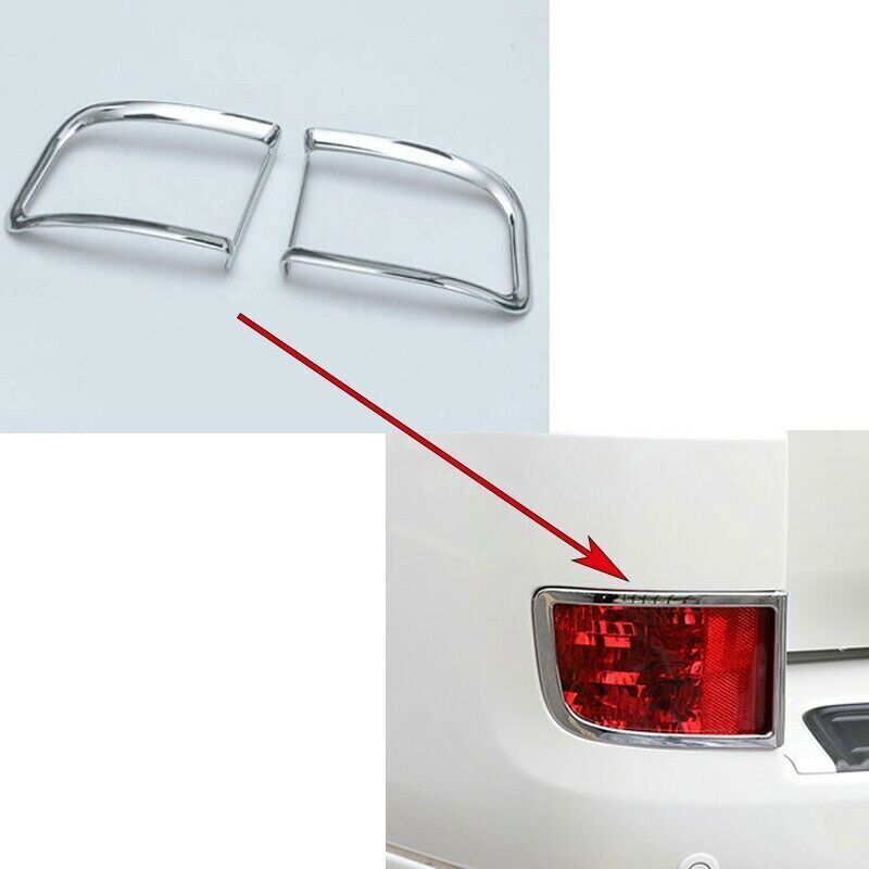for Toyota LandCruiser Prado LC200 2016-2019 Chrome Rear Fog Light Frame Trim 2X