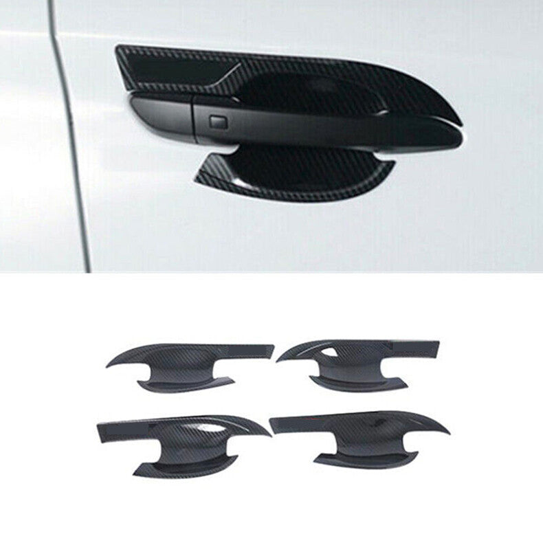 for Hyundai Kona 2018-2022 Carbon Fiber Car Side Door Bowl Molding Cover Trim 4x