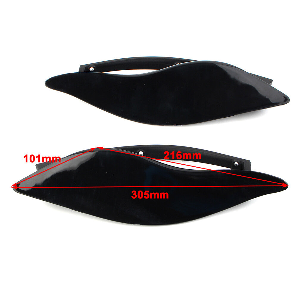 1Pair Black Adjustable Fairing Air Deflectors for Harley Batwing Street Glide