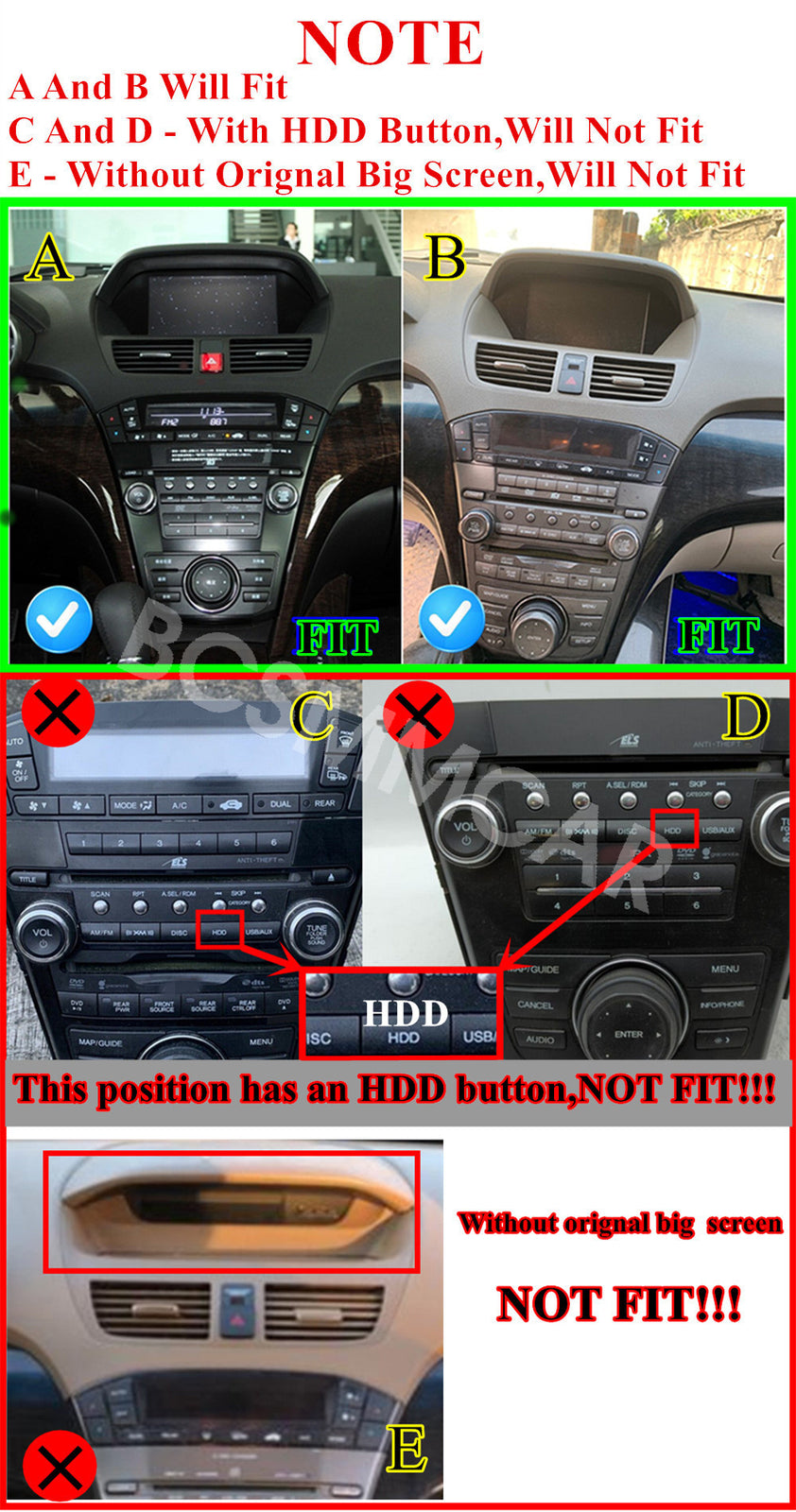Car Stereo Android 13 GPS WiFi Bluetooth Player DAB Fit for Acura MDX 2007-2013