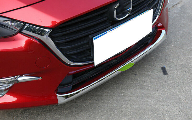 1P for Mazda 3 Axela 2017-2018 Chrome ABS Front Bumper Grille Lower Strip Cover