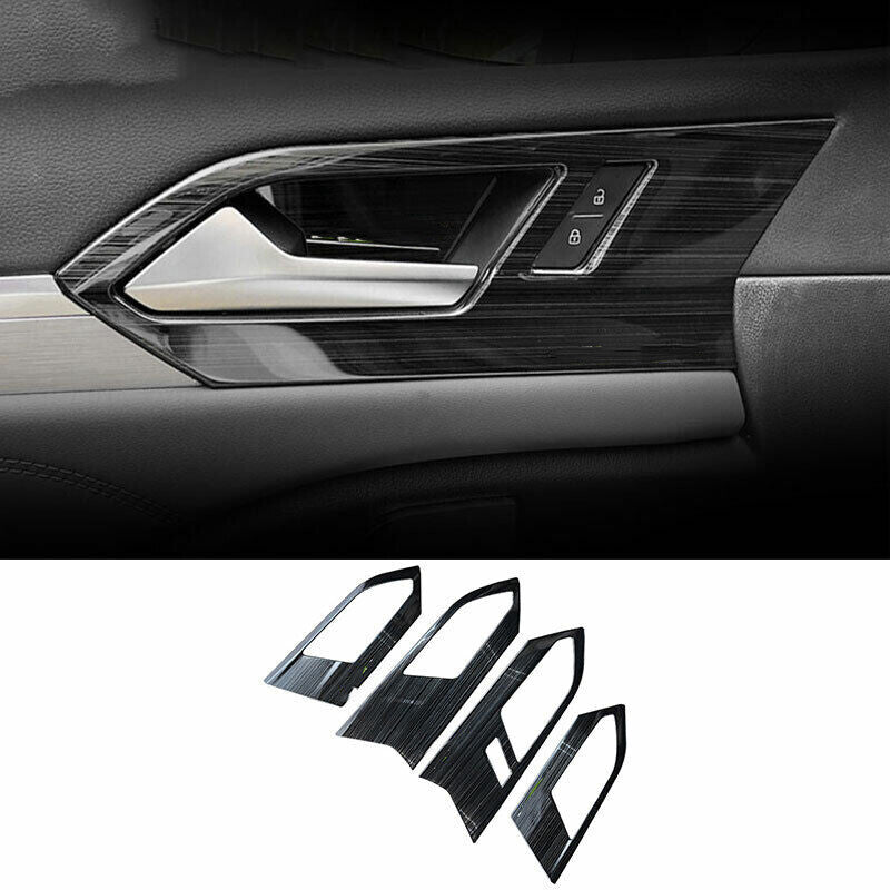 for Volkswagen for Jetta Mk7 2019-2022 Steel Black Inner Door Handle Bowl Frame Trim