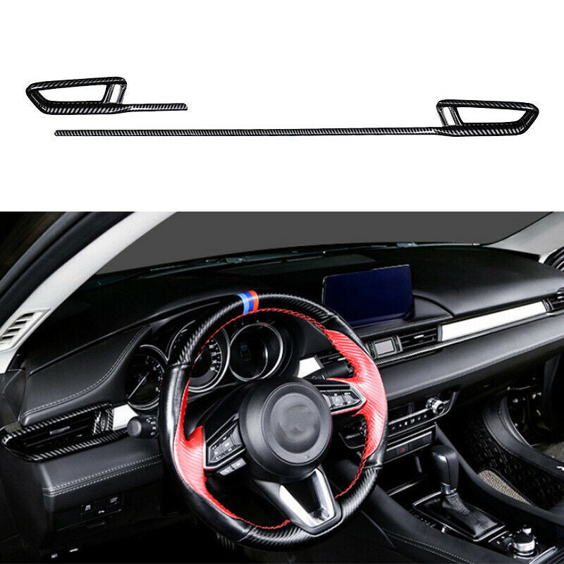 for Mazda 6 Atenza 2020-2021 Carbon fiber Console Center Dashboard Strips Trims