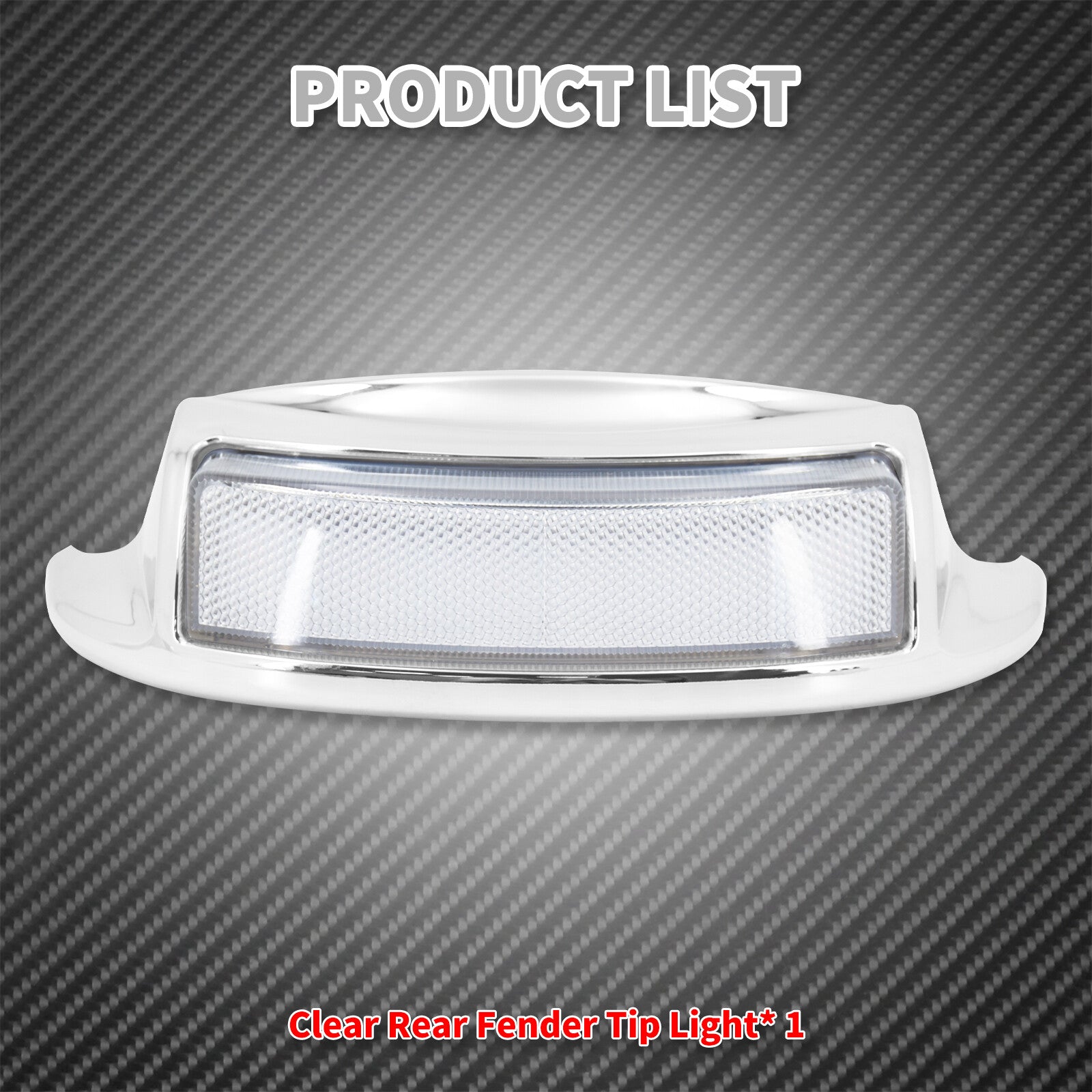 Rear Fender Clear Len Tip Light Fit for Harley Touring Electra Glide 2016-2023