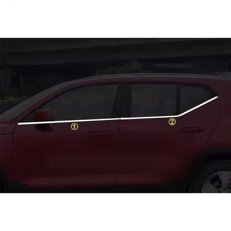 for Volvo XC40 2019-2024 Silver Titanium Lower Window Sill Molding Strip Trim 4x