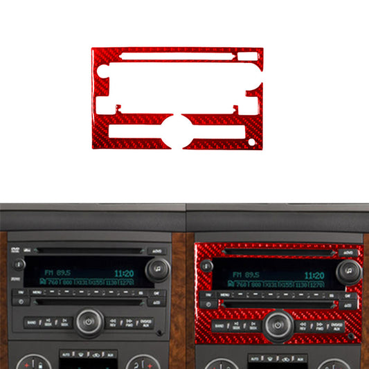 Red Carbon Fiber With CD Player Frame Trim For Silverado/tahoe/ for sierra 2007-2014