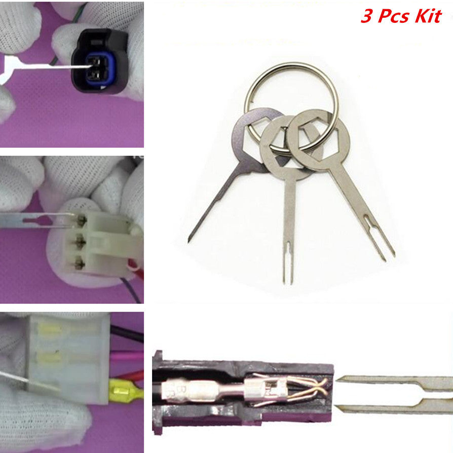 Car Electrical Terminal Wiring Crimp Cable Plug Extractor Removal Key Tool Kit