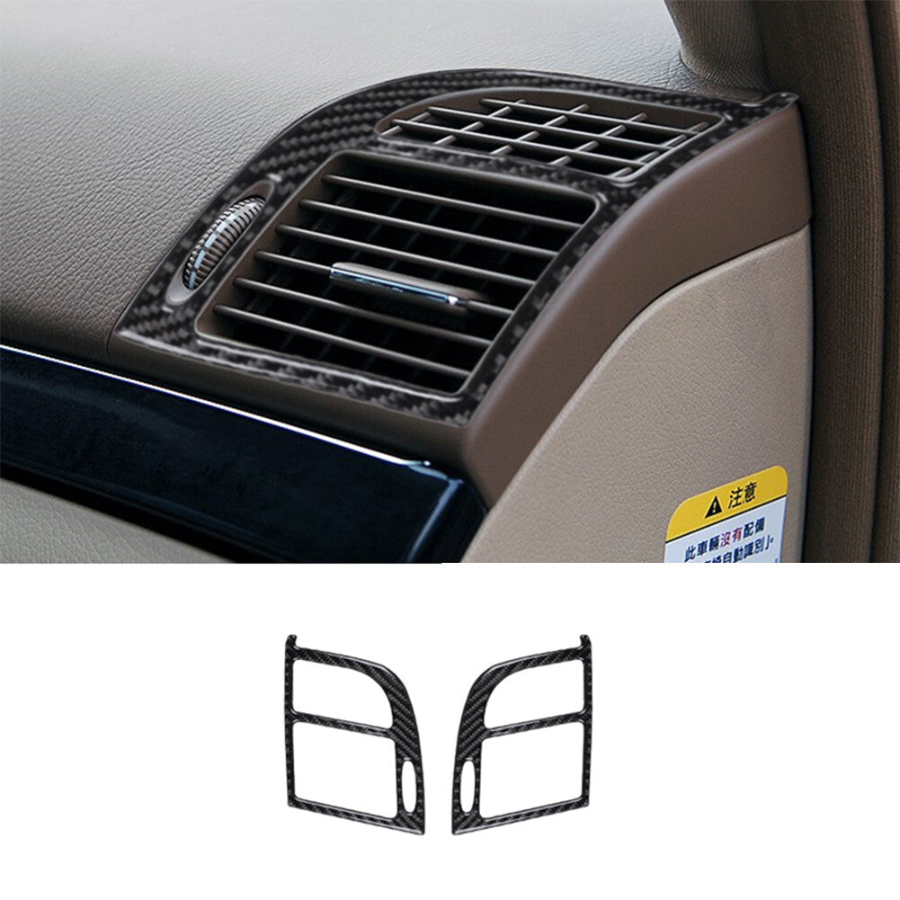 2X Carbon Fiber Dashboard Air Vent Trim Panel for Mercedes-Benz W211