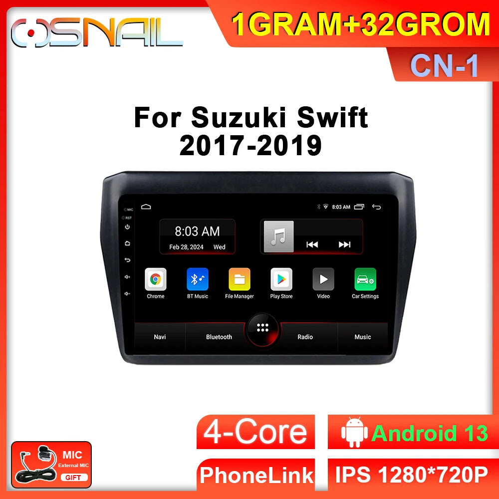 for Suzuki for Swift 2017-2019 Auto Car Radio Carplay Video Player GPS Stereo Screen