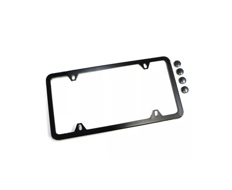 piece car license plate frame cover cap hood rear boot 4-hole black for Cadillac