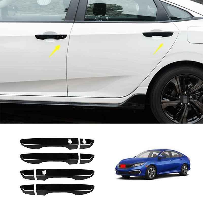 for Honda for Civic Sedan Hatchback 2016-21 Gloss Black Side Door Handle Cover Decor