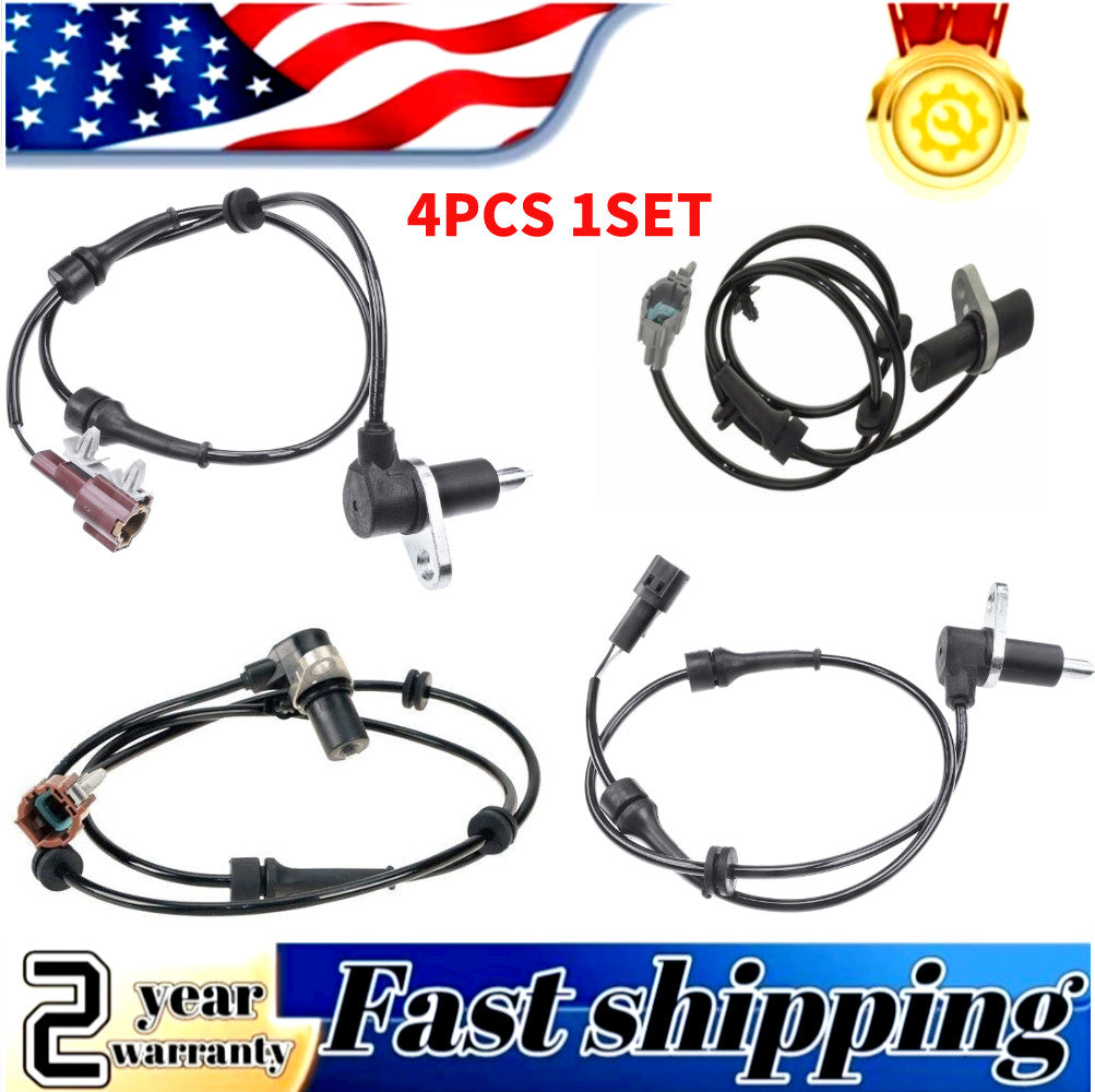 4-piece ABS wheel speed sensor set for front and rear tires, suitable for Nissan Pathfinder and for Infiniti QX4.