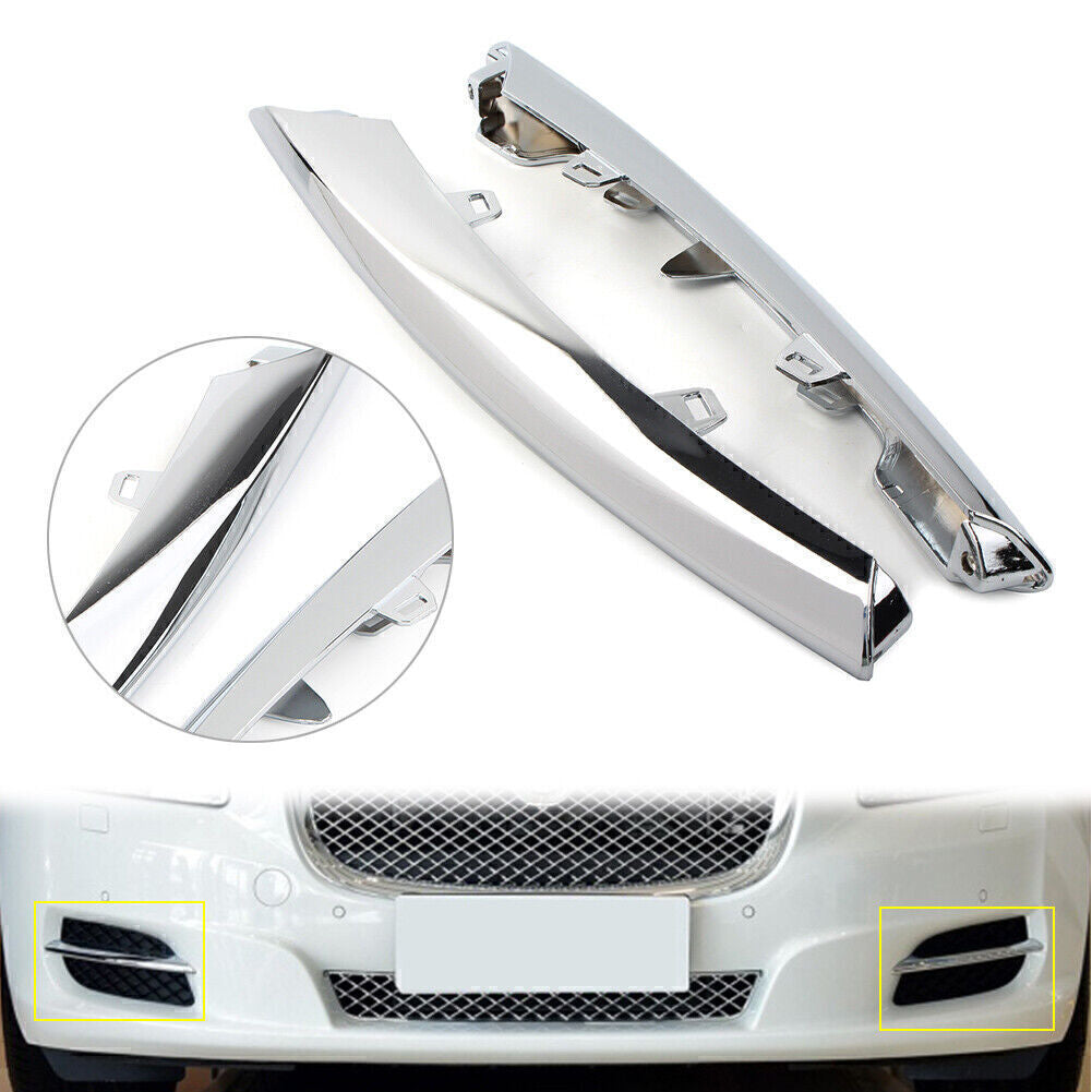 Pair Front Side Grille Chrome Molding Trim Left Right for JAGUAR XJ 2010-2015