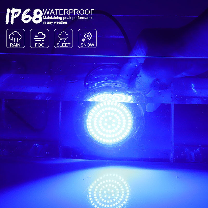 Stainless Steel 90 LED Blue Underwater Pontoon Marine/Boat Transom Light IP68