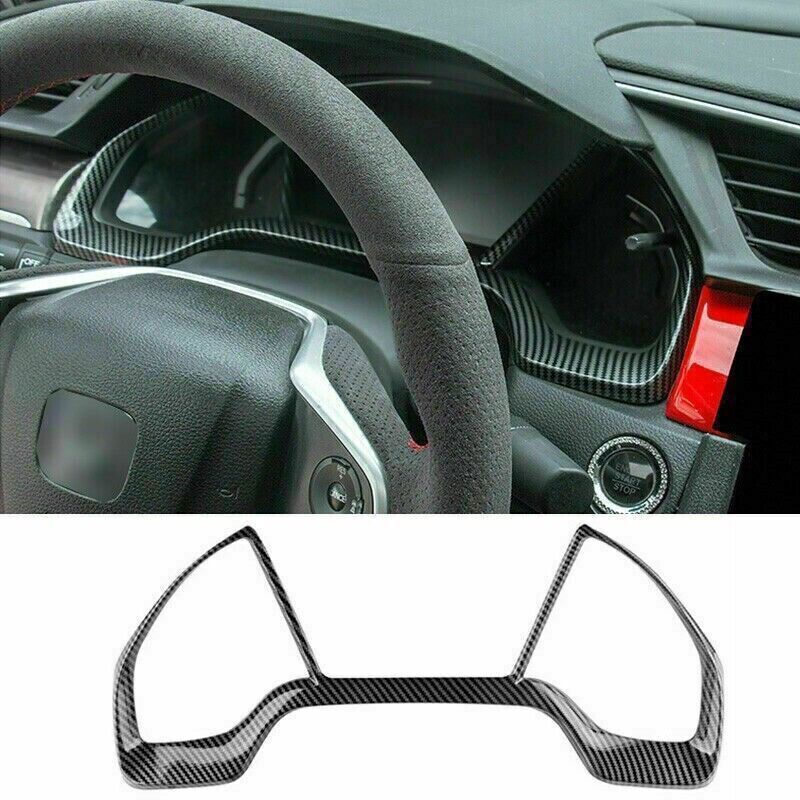 1PCS Carbon Fiber Instrument Dashboard Frame Cover Trim for Honda for Civic 2016-21