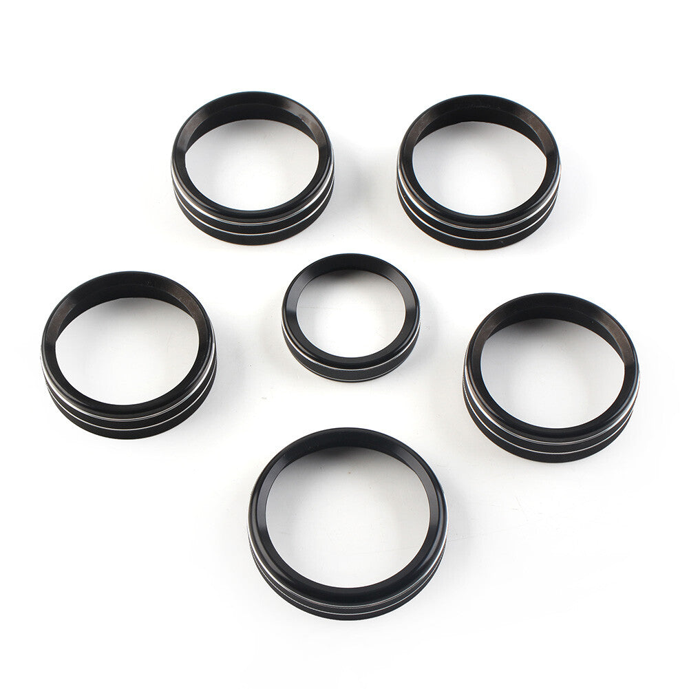 Air Conditioner Switch CD Button Ring Knob Trim Fit for Ford F150 XLT 2015-20 Black