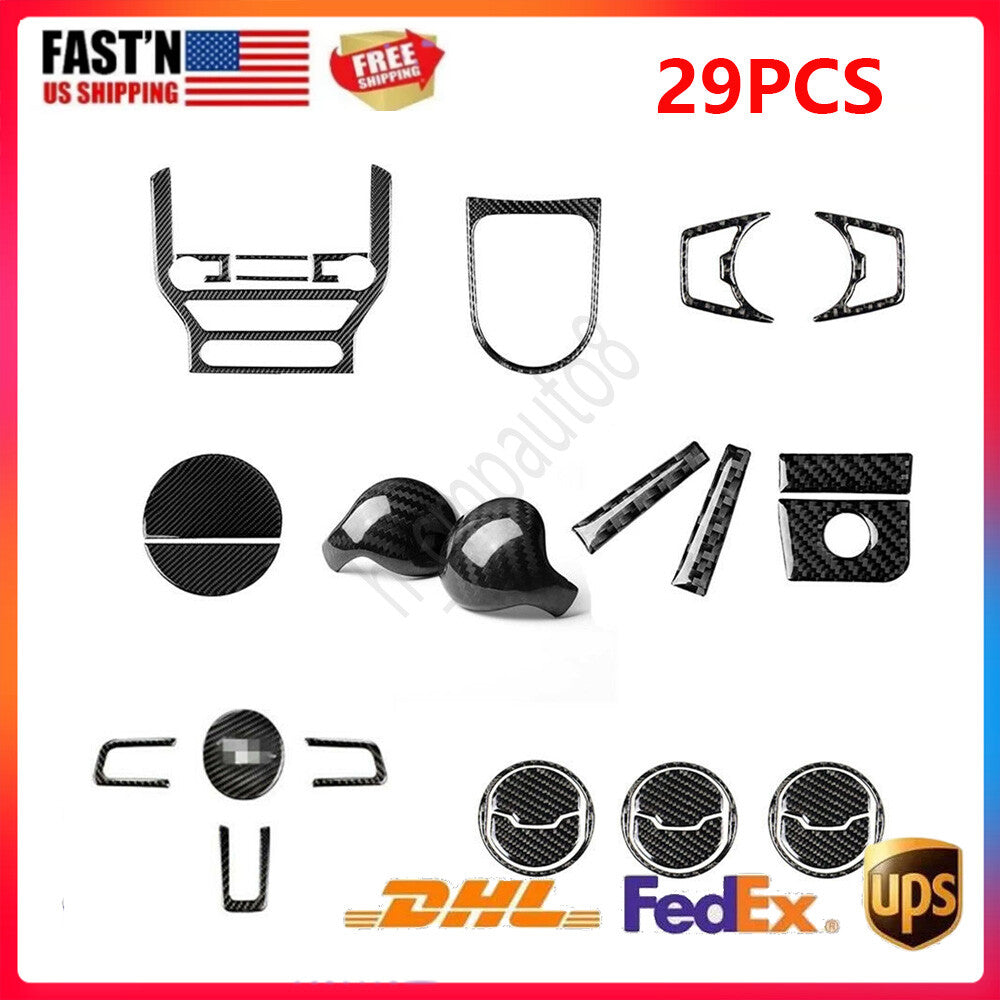 29XCarbon Fiber Car Full Set for Ford for Mustang 2015-2019 Interior Decoration Trim