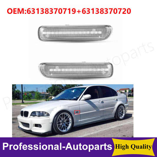 One pair of front left + right indicator lights are applicable to for BMW 3 Series E46 325i 330i