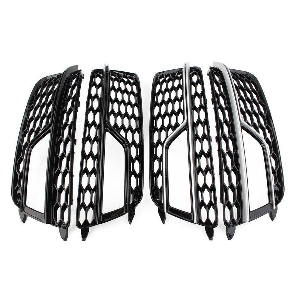 2x Front Bumper Honeycomb Mesh Fog Light Grille Cover for Audi A5 S5