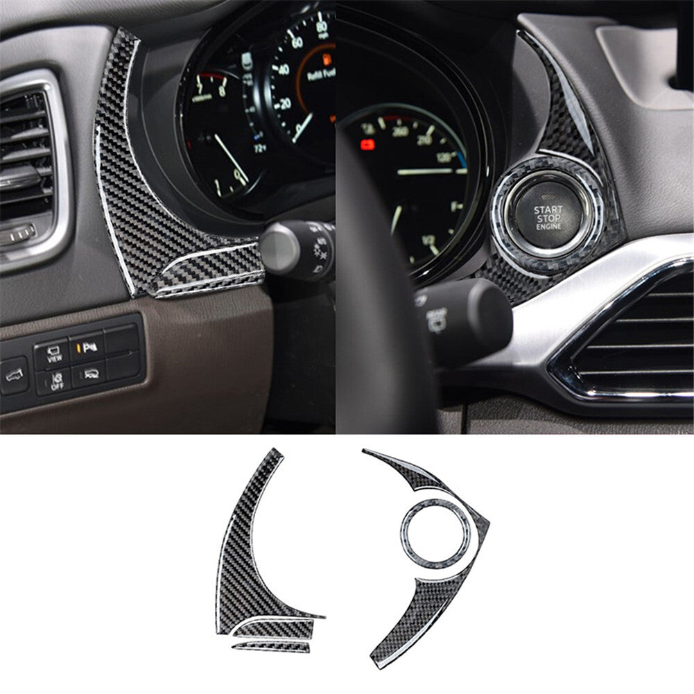 5Pcs Carbon Fiber Dashboard Speedometer Cover Trim for Mazda CX-9 2016-2022