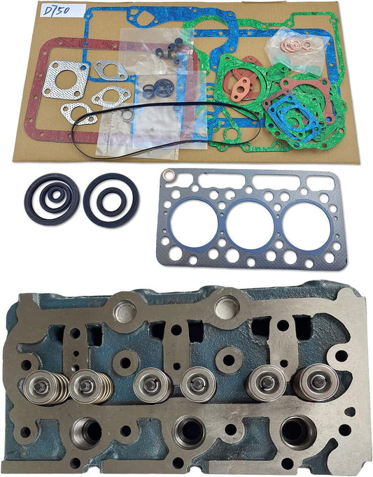 D750 Cylinder Head  Full Gasket Set Fits B5200 B7100 Tractor 220 320 Excavator