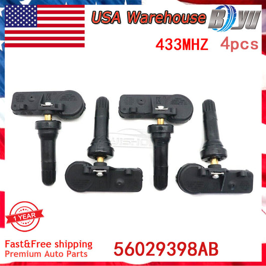4 Tire Pressure Sensor TPMS 433MHZ for Dodge Grand Caravan Journey 2011-2015 NEW