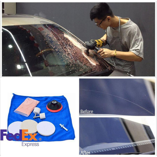 9PCS Cerium Oxide Powder Scratch Remover Car Window Glass Repair Polishing Kit
