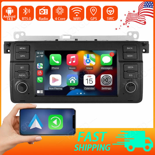for BMW E46 4-Door Sedan 1998-2005 Android14 CarPlay Car Stereo Radio GPS Screen