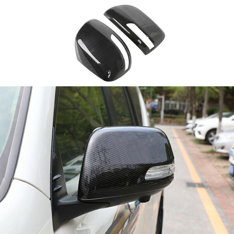 Carbon Fiber Rearview Side Mirror Cover Trims for Land Cruiser Lc200 Fj200 16-21