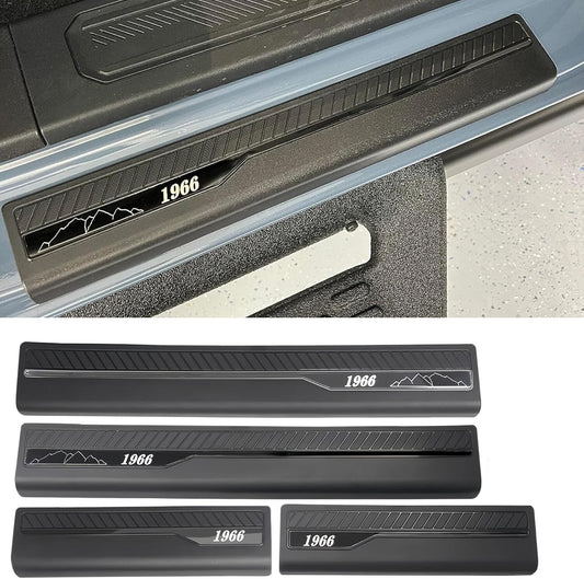 4xDoor Sill Entry Guards Trim Protector Scuff Plate for Ford Bronco 4DR 2021-24