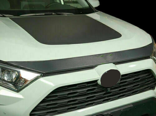 for Toyota RAV4 2019-2023 Carbon Fiber Look Front Engine Hood Strip Sticker Deco