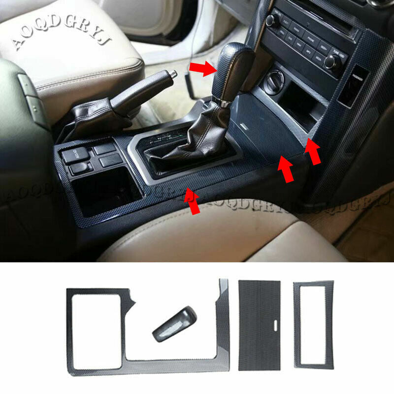 Carbon ABS Gear Shift Panel Moulding Cover Trim for Toyota Prado 2.7L 2010-2017