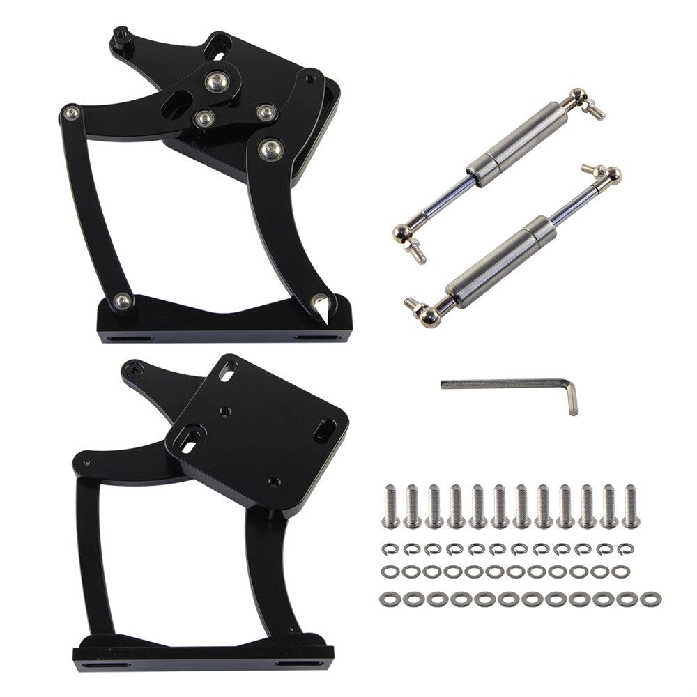 Billet Hood Hinge Kit Left and Right Side for Ford for Mustang 1964-1966 Black