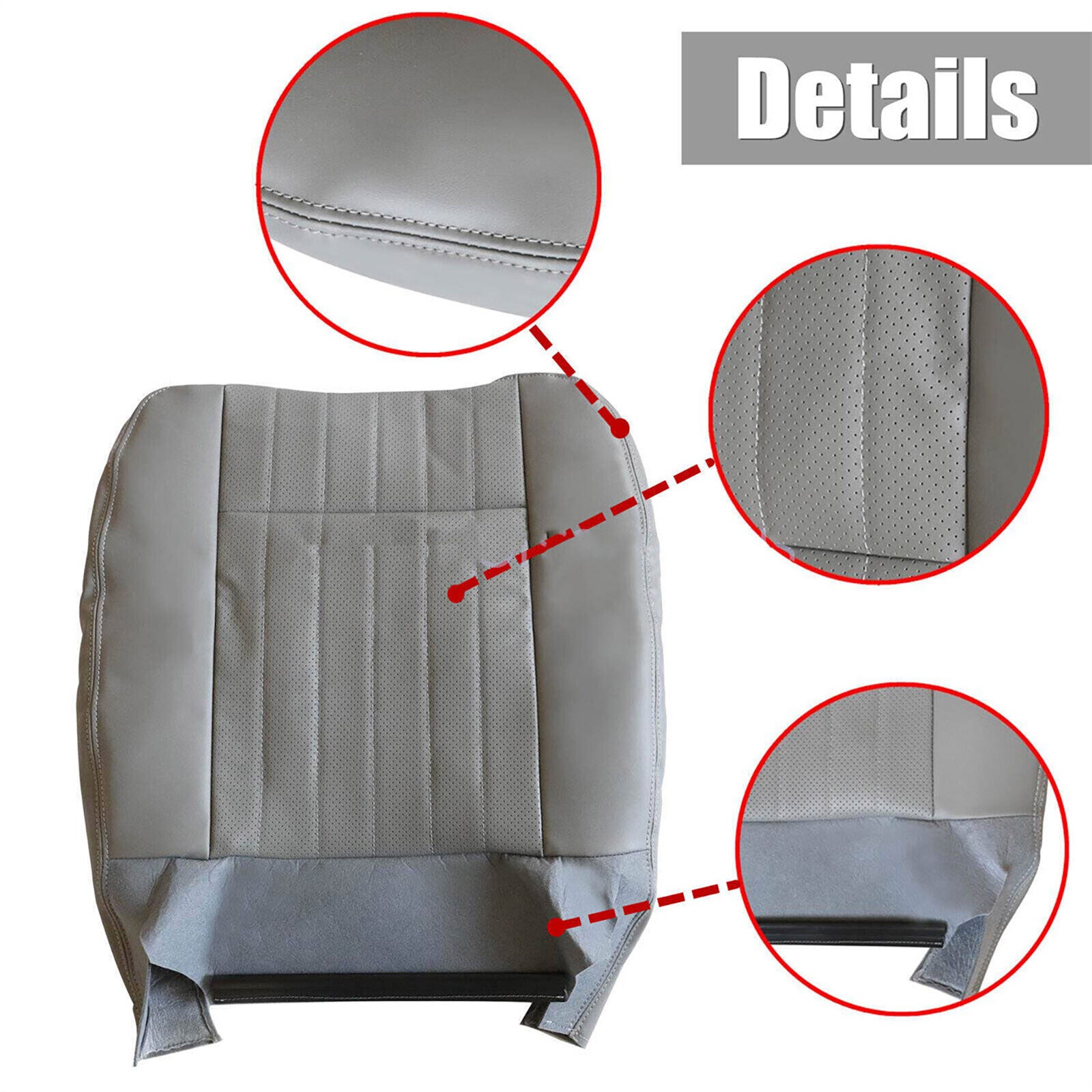 for Chevy Impala SS 1994-1996 Front DriverPassenger Leather for Seat Cover Med Gray