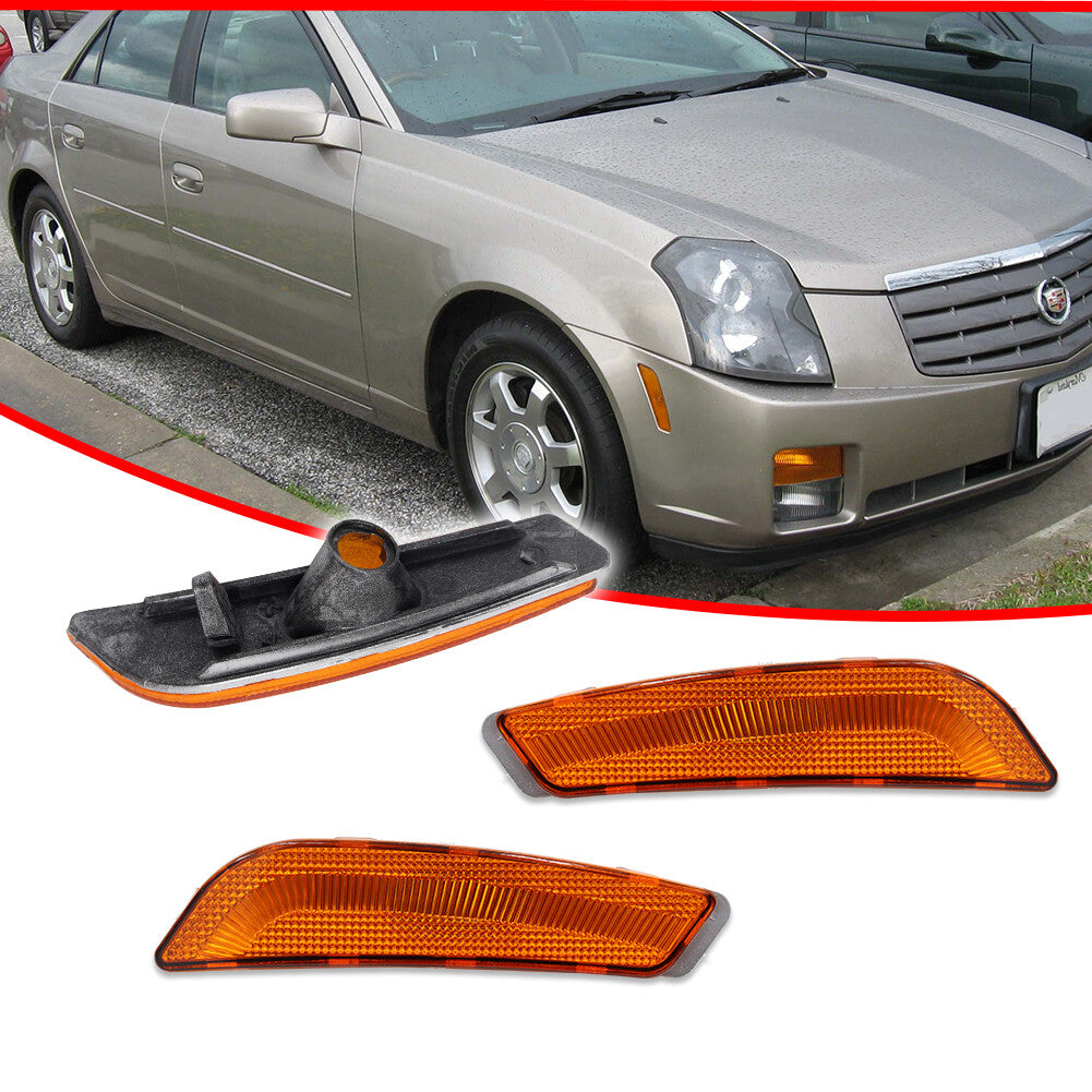 2-Pack Amber Lens Front Corner Marker Lights for 2003-2007 for Cadillac CTS CTS V