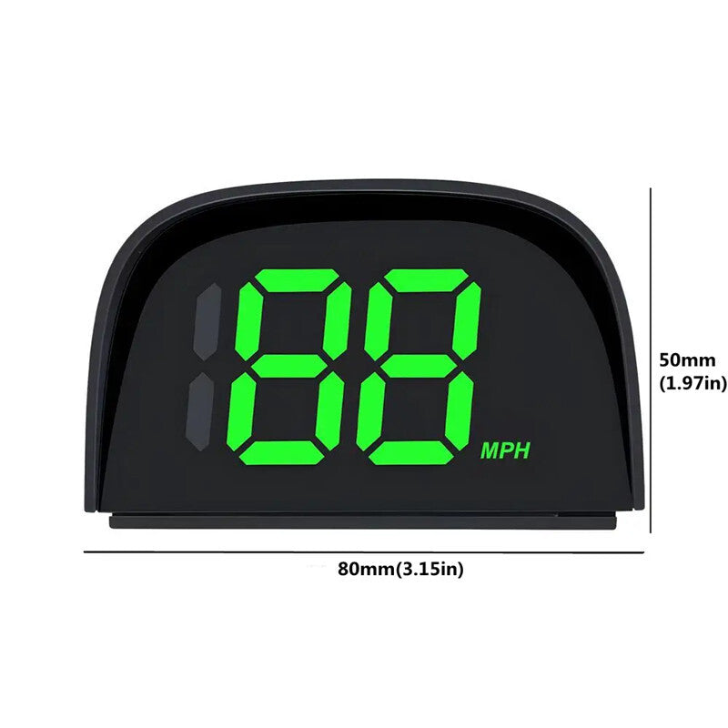 Car Green Font Speedometer HUD Display Digital Speed Alarm MPH Display Projector
