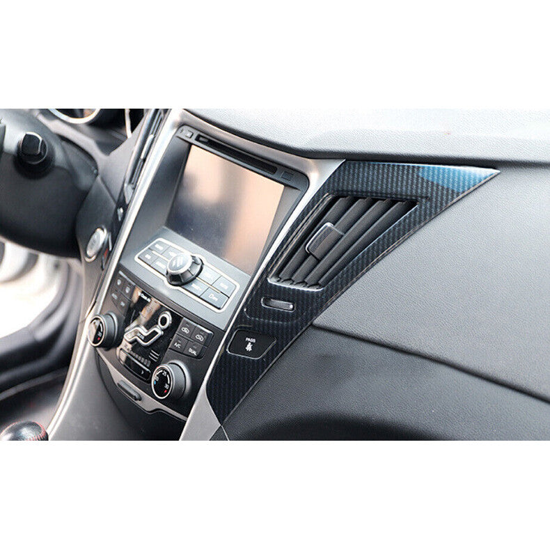 for Hyundai Sonata 2011-2014 Carbon Fiber ABS Central Air Outlet Vent Cover Trim