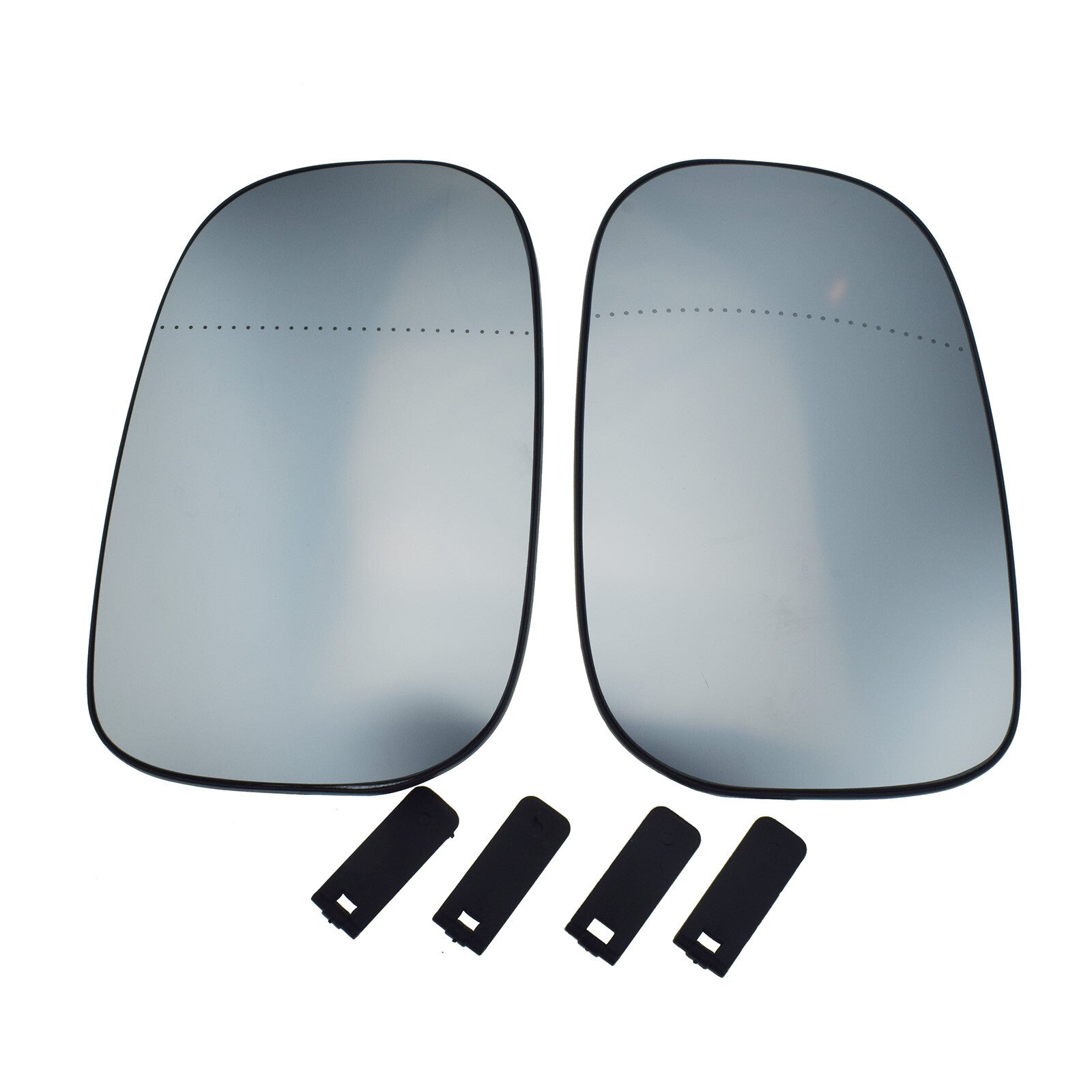 Left and right mirrored glass with support for Volvo C30, C70, S40, S60, V50, V70