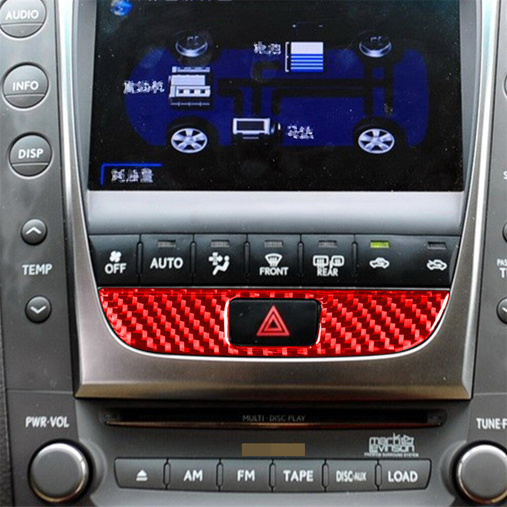 Red Carbon Fiber Emergency Double Flash Button Panel Trim For Luxus GS 2006-2011