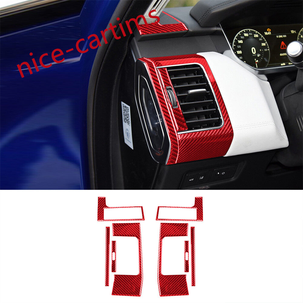 61Pcs Red Carbon Interior Full Set Trim Kits For LR for Range Rover Sport 2014-2017