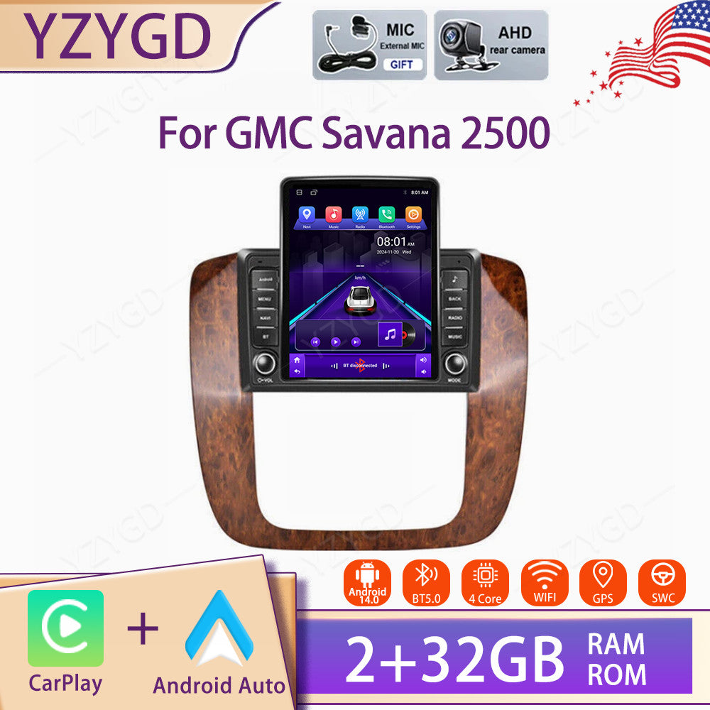 Android Auto Carplay Car Stereo Radio GPS for GMC Savana 2500 Screen WIFI BT SWC